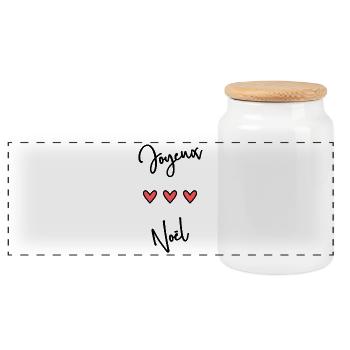 JOYEUX NOËL. NOËL. JOYEUX NOËL. MERRY CHRISTMAS - Boîte à biscuits avec couvercle en bois - blanc - Devant