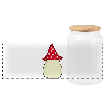Champignon Champignon Motif Cadeau Personnalisable - Boîte à biscuits avec couvercle en bois - blanc - Devant