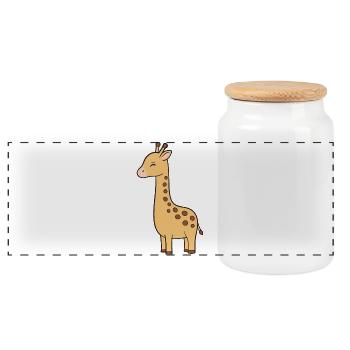 Giraffe - Panorama Keksdose mit Holzdeckel - Weiß - Vorne