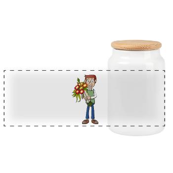 Eine Blume für einen besonderen Tag. - Panorama Keksdose mit Holzdeckel - Weiß - Vorne