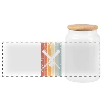 Base-ball - Boîte à biscuits avec couvercle en bois - blanc - Devant