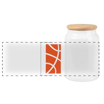 Joueurs de basket-ball - Boîte à biscuits avec couvercle en bois - blanc - Devant