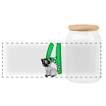 4 birthday 4 years old with animal motif - four - Panoramic Cookie Jar with Wooden Lid - white - Front