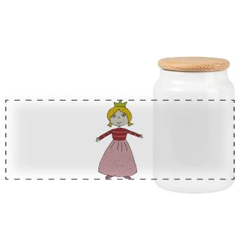 Petite princesse - Boîte à biscuits avec couvercle en bois - blanc - Devant