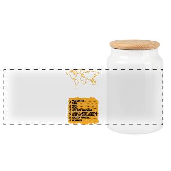 Conception cartographique - Boîte à biscuits avec couvercle en bois - blanc - Devant