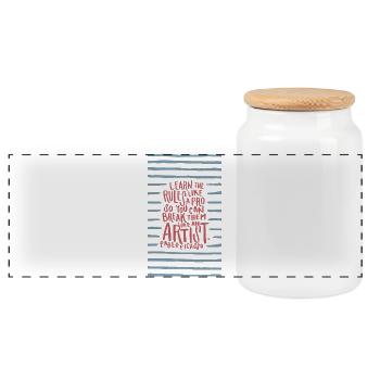Learn the rules like a pro - Panoramic Cookie Jar with Wooden Lid - white - Front