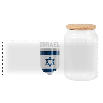 Flagge Israels, israelischer Stolz - Panorama Keksdose mit Holzdeckel - Weiß - Vorne