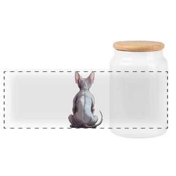 Le Sphynx - Boîte à biscuits avec couvercle en bois - blanc - Devant