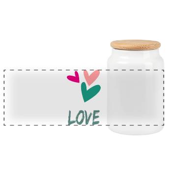 VALENTINE'S DAY. Bachelorette party. I LOVE YOU. I LOVE YOU. LOVE - Panoramic Cookie Jar with Wooden Lid - white - Front