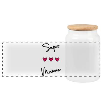 MAMIE. GRAND-MERE. FÊTE DES MÈRES. BONNE FÊTE - Boîte à biscuits avec couvercle en bois - blanc - Devant