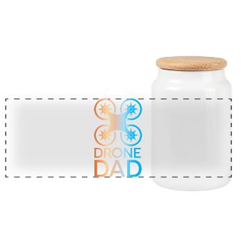 Drone papa couleurs Icône pilote de drone icône logo - Boîte à biscuits avec couvercle en bois - blanc - Devant