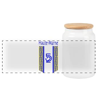 Haute-Marne - Boîte à biscuits avec couvercle en bois - blanc - Devant