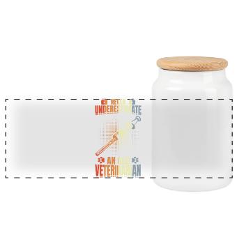 Ne sous-estimez jamais un vieux vétérinaire - Boîte à biscuits avec couvercle en bois - blanc - Devant