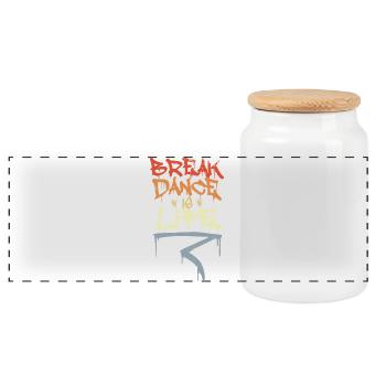 Break Dance Is Life - Panorama Keksdose mit Holzdeckel - Weiß - Vorne