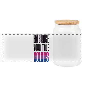 Mois de la fierté LGBT - Adoptez vos vraies couleurs - Boîte à biscuits avec couvercle en bois - blanc - Devant