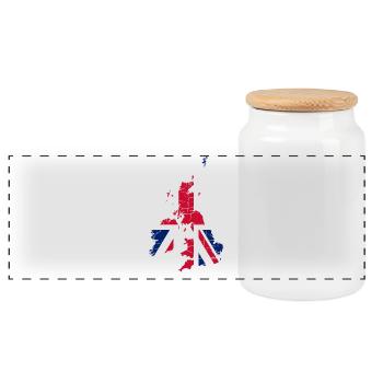 Royaume-Uni Drapeau Paysage Angleterre - Boîte à biscuits avec couvercle en bois - blanc - Devant