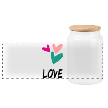 LIEBE. PAAR. GERADE VERHEIRATET. Junggesellinnenabschied. VALENTINSTAG. - Panorama Keksdose mit Holzdeckel - Weiß - Vorne