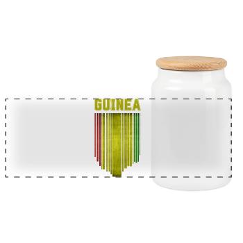 Drapeau de la Guinée, fierté guinéenne - Boîte à biscuits avec couvercle en bois - blanc - Devant