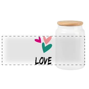 HEART. COUPLE. JUST MARRIED. Bachelorette party. VALENTINE'S DAY. - Panoramic Cookie Jar with Wooden Lid - white - Front