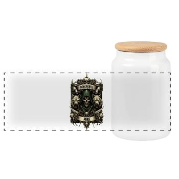 Cooles Mühlviertel Design - Perg - Panorama Keksdose mit Holzdeckel - Weiß - Vorne