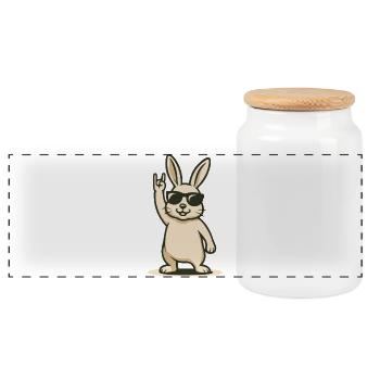 Rock’n’Hoppel - Boîte à biscuits avec couvercle en bois - blanc - Devant
