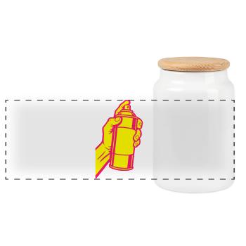Graffiti Spray Peut Pop Art - Boîte à biscuits avec couvercle en bois - blanc - Devant