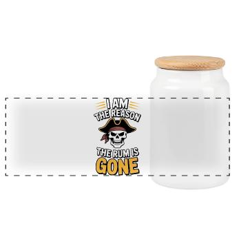Je suis la raison pour laquelle le rhum est parti sur le thème des pirates - Boîte à biscuits avec couvercle en bois - blanc - Devant