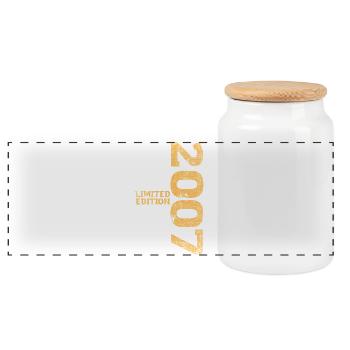 Limited Edition 2007 18. Geburtstag Geschenk - Panorama Keksdose mit Holzdeckel - Weiß - Vorne
