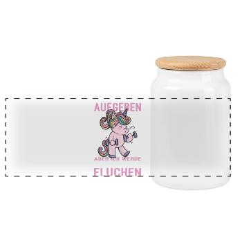 Funny Fitness Sayings Workout Outfits - Panoramic Cookie Jar with Wooden Lid - white - Front