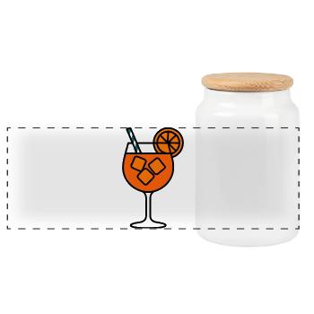 Idée cadeau en verre Spritz pour fête - Boîte à biscuits avec couvercle en bois - blanc - Devant