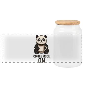Mode Panda Café sur la conception d’animaux - Boîte à biscuits avec couvercle en bois - blanc - Devant