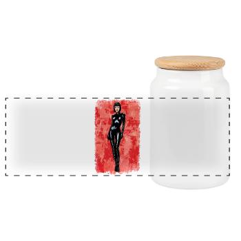 Latex Noir Distressed-Edition - Panorama Keksdose mit Holzdeckel - Weiß - Vorne