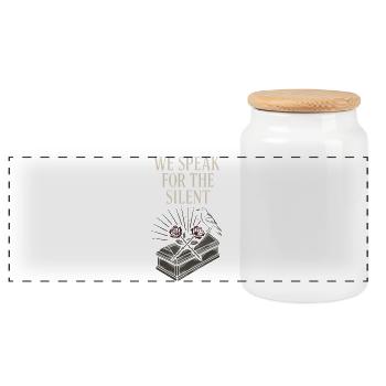Corpse Science Dark Humor Death Positive - Panoramic Cookie Jar with Wooden Lid - white - Front