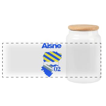 Karte von Aisne Blue Yellow 02 - Panorama Keksdose mit Holzdeckel - Weiß - Vorne