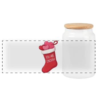  Anime Christmas Stocking You Are Enough - Panorama Keksdose mit Holzdeckel - Weiß - Vorne