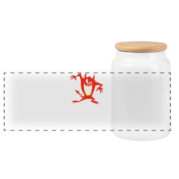 Démon sur un crâne - Boîte à biscuits avec couvercle en bois - blanc - Devant