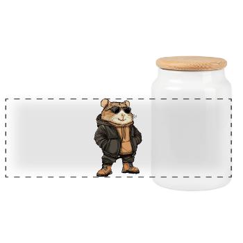 Hamster Hiver frais - Boîte à biscuits avec couvercle en bois - blanc - Devant