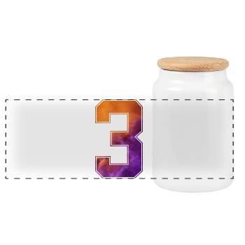 NO. 3 NUMBER 3 COLLEGE 3RD BIRTHDAY - Panoramic Cookie Jar with Wooden Lid - white - Front