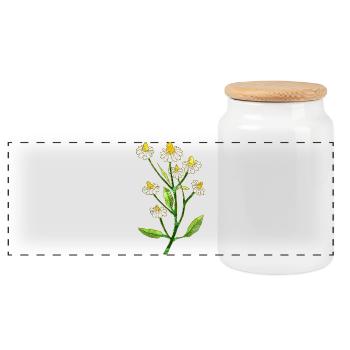 Fleur - Boîte à biscuits avec couvercle en bois - blanc - Devant