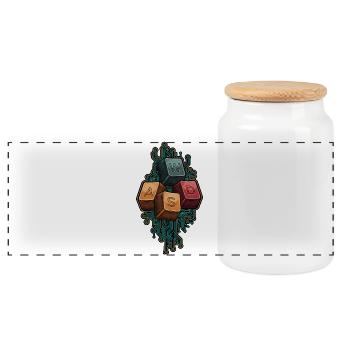 WASD - Things That Move Me - Funny Gamer - Panoramic Cookie Jar with Wooden Lid - white - Front