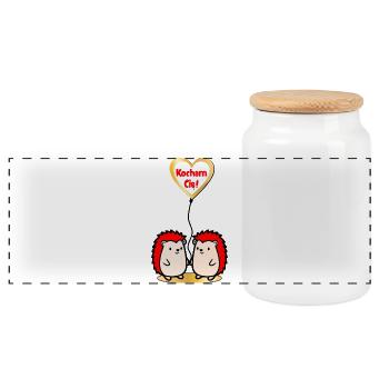 Polnisch Ich liebe dich - Panorama Keksdose mit Holzdeckel - Weiß - Vorne