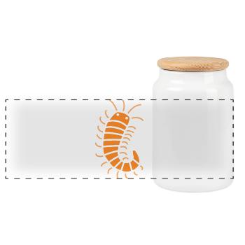 mille-pattes - Boîte à biscuits avec couvercle en bois - blanc - Devant