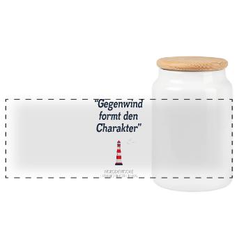 Le vent de face façonne le caractère – Nord-allemand - Boîte à biscuits avec couvercle en bois - blanc - Devant