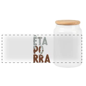 Êta Porra - Boîte à biscuits avec couvercle en bois - blanc - Devant