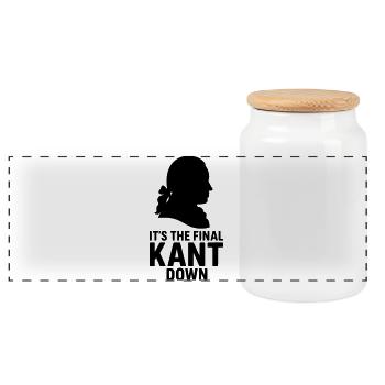 final kant down - Panorama Keksdose mit Holzdeckel - Weiß - Vorne