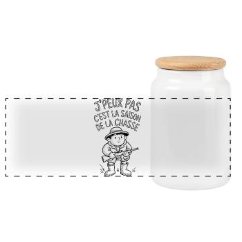 J’peux pas c’est la saison de la chasse - Boîte à biscuits avec couvercle en bois - blanc - Devant