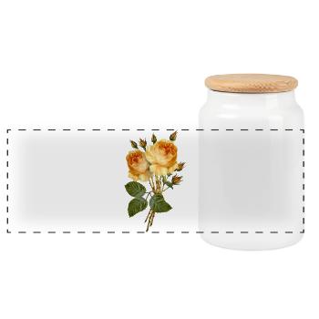 Blumen - Panorama Keksdose mit Holzdeckel - Weiß - Vorne