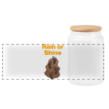 Rain or Shine, Mud Feet! Tanze im Matsch, Festival - Panorama Keksdose mit Holzdeckel - Weiß - Vorne