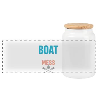 Les poils de mer s’en fichent - Boîte à biscuits avec couvercle en bois - blanc - Devant