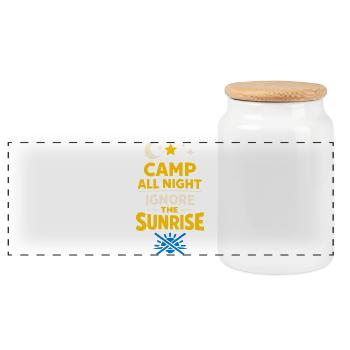 Camping Sleep InEd InM - Boîte à biscuits avec couvercle en bois - blanc - Devant